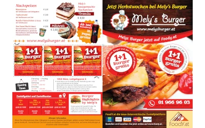 Speisekarte von Melly’s Burger mit Burgern, Menüs, Aktionen und Lieferangeboten