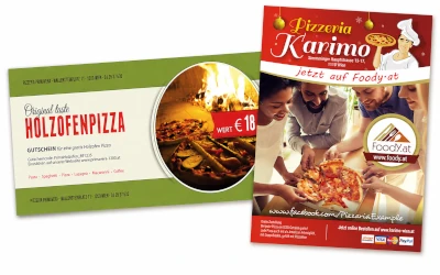Gutschein-Design für Wiener Pizzerien – Grafikgestaltung und Druck für die Gastronomie