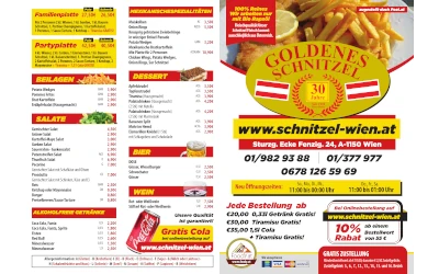 Speisekarte von Goldenes Schnitzel mit Gerichten, Preisen, Angeboten und Lieferservice