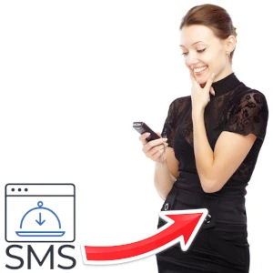 Automatisches SMS-System für Restaurant-Webseiten zur Information von Kunden über Bestellung, Lieferzeit und Bestellstatus.