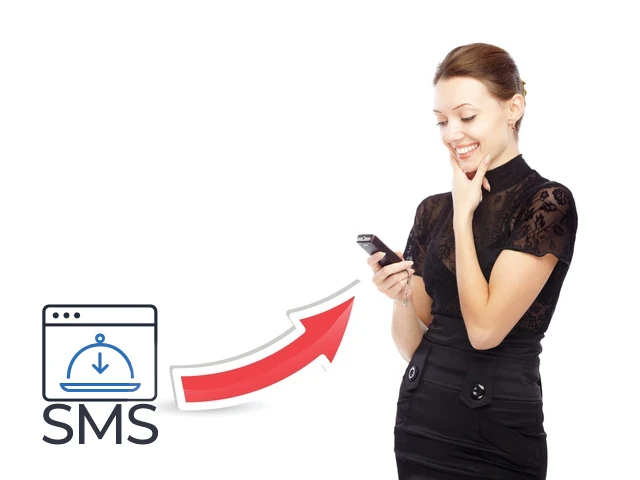 Automatisches SMS-System für Restaurant-Webseiten zur Information von Kunden über Bestellung, Lieferzeit und Bestellstatus.