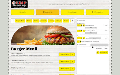 Restaurant Bestellwebseite Edip Kebap und Pizza Wien 1230