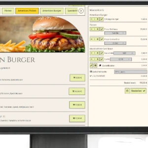 Restaurant-Webseite mit integriertem Online-Bestellsystem für Restaurants, Pizzerien und Lieferservices.